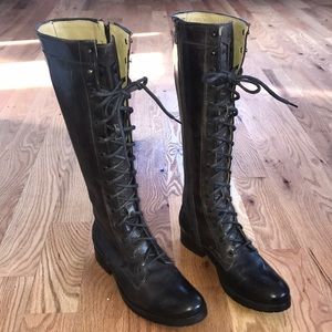 Frye Dark Brown Lace up Boots